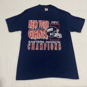 Trench New York Giants NFL Shirt Men's Large Champions Single Stitch Vintage 90s